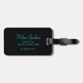 Farbenfrohe Blumen Mit Monogramm Eleganter Skriptn Gepäckanhänger (Rückseite horizontal)