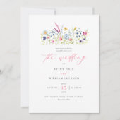 Farbenfrohe Blumen Moderne Hochzeit Einladung (Vorderseite)