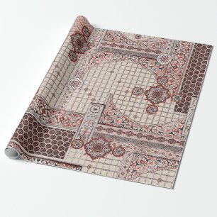 Farbenfrohe Blumen Mughal-Architektur Hintergrund Geschenkpapier