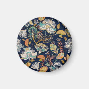 Farbenfrohe Blumen: Nahtloser Hintergrund Magnet