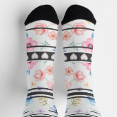 Farbenfrohe Blumen - Name Nummer Socken (Oben)