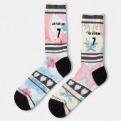 Farbenfrohe Blumen - Name Nummer Socken (Linkes Detail)
