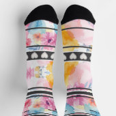Farbenfrohe Blumen - Name Nummer Socken (Oben)