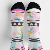 Farbenfrohe Blumen - Name Nummer Socken (Oben)