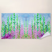 Farbenfrohe Blumen Strandtuch (Vorderseite)