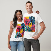 Farbenfrohe Blumen T-Shirt (Unisex)