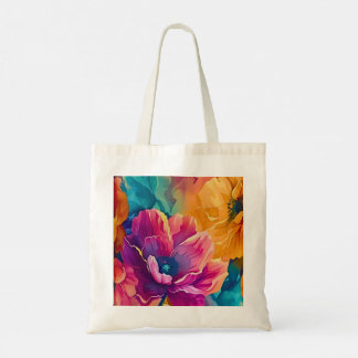 Farbenfrohe Blumen-Tasche Tragetasche