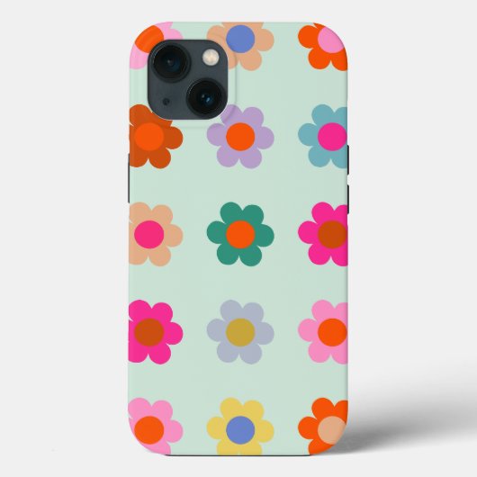 Farbenfrohe Blumen Vintage-Blumenmuster Case-Mate iPhone Hülle (Rückseite)