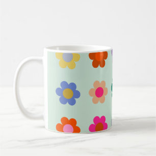 Farbenfrohe Blumen Vintage Floral Kaffeetasse