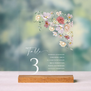 Farbenfrohe Blumen, Wildblumen, Boho, Brautparty Acrylschild