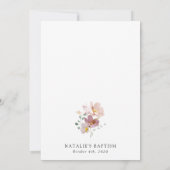 Farbenfrohe Blumen, Wildblumen, Boho, Taufe Einladung (Rückseite)