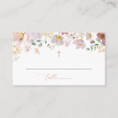 Farbenfrohe Blumen, Wildblumen, Boho, Taufe Platzkarte (Vorderseite)