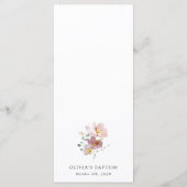 Farbenfrohe Blumen, Wildblumen, Boho, Taufmenü Menükarte (Rückseite)