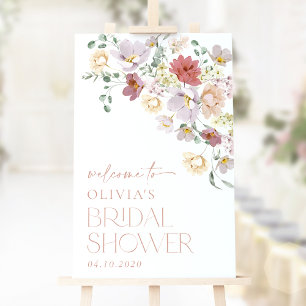 Farbenfrohe Blumen, Wildblumen, Braut Willkommen Poster