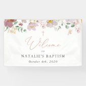 Farbenfrohe Blumen, Wildblumen, Taufe Willkommen Banner (Horizontal)