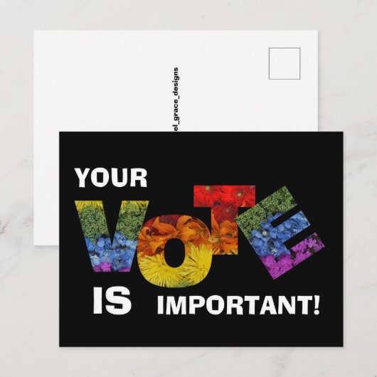 Farbenfrohe Blumenabstimmung Postkarte (Vorne/Hinten)