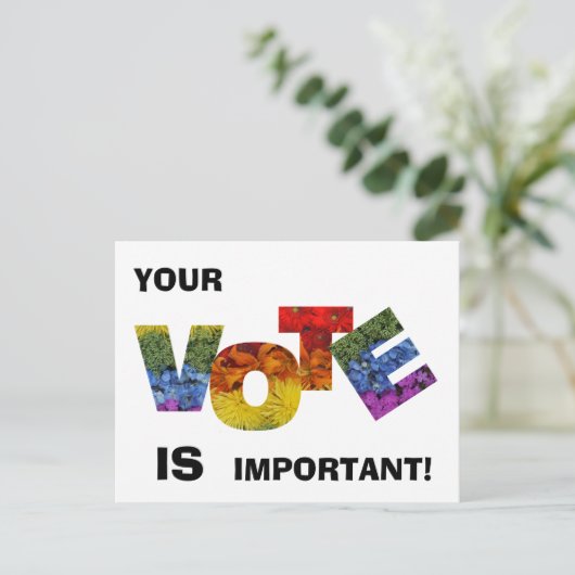 Farbenfrohe Blumenabstimmung Postkarte (Stehend Vorderseite)