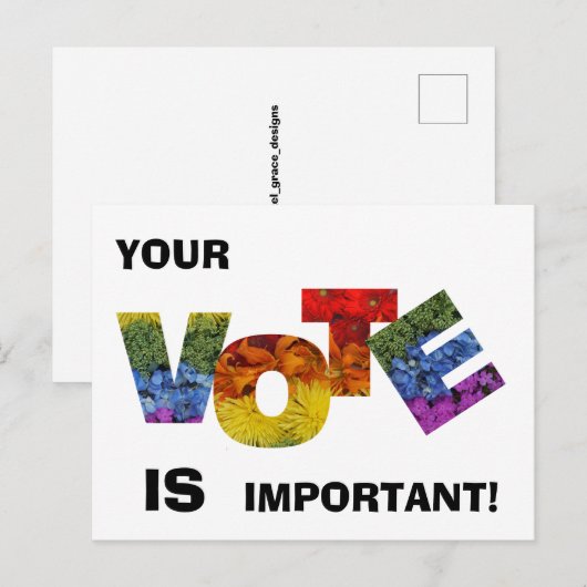 Farbenfrohe Blumenabstimmung Postkarte (Vorne/Hinten)