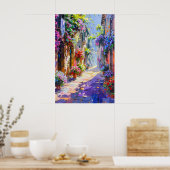 Farbenfrohe Blumenallee im Frühling Poster (Küche)