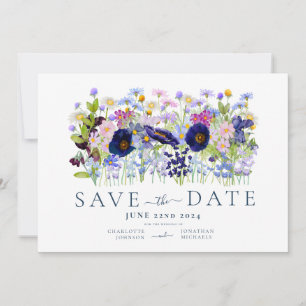 Farbenfrohe Blumenaquarell-Hochzeit Save The Date