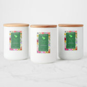 Farbenfrohe Blumenbezeichnungen Niedliche Herzen Lebensmitteletikett (Flaschen)