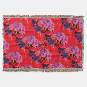 Farbenfrohe Blumenbienen Lila Decke