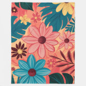 Farbenfrohe Blumenblicke auf warmen Tones im Hinte Fleecedecke (Vorderseite)