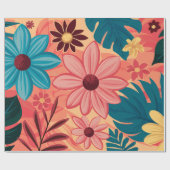 Farbenfrohe Blumenblicke auf warmen Tones im Hinte Geschenkpapier (Flach)