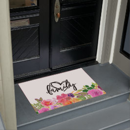 Farbenfrohe BlumenBouquet-Familie Fußmatte