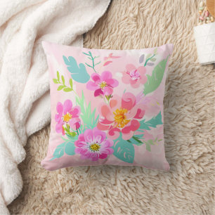 Farbenfrohe BlumenBouquet Kissen