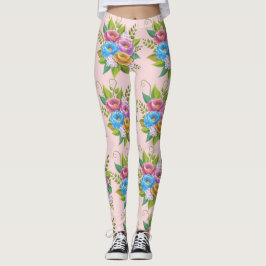 Farbenfrohe BlumenBouquet Leggings - Lebhafte Bota