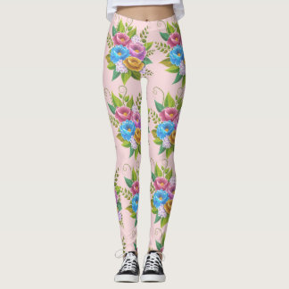 Farbenfrohe BlumenBouquet Leggings - Lebhafte Bota