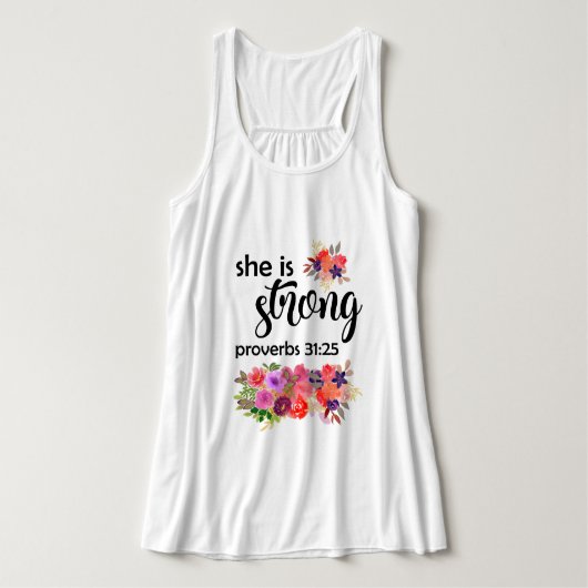 Farbenfrohe BlumenBouquet | Sie ist stark Tank Top (Design Vorderseite)