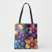 Farbenfrohe BlumenBouquet Tasche (Vorderseite)