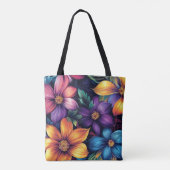 Farbenfrohe BlumenBouquet Tasche (Rückseite)