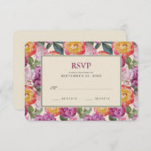 Farbenfrohe Blumenbrauerei Bouquet - Hochzeitsfeie RSVP Karte (Vorne/Hinten)