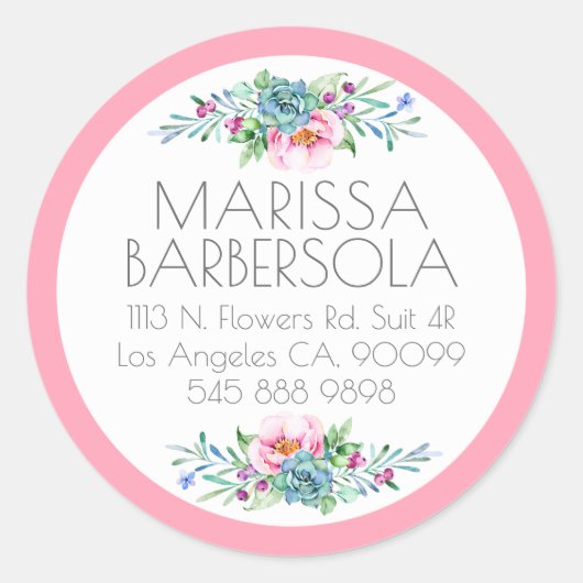 Farbenfrohe Blumenbraun Wasserfarben Illustration Runder Aufkleber (Vorderseite)