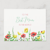 Farbenfrohe Blumenbrille Moderne Typografie Beste Postkarte (Vorderseite)