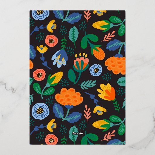 Farbenfrohe Blumenbrücke Brunch Einladung (Rückseite)