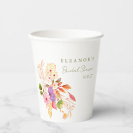 Farbenfrohe Blumenbrunch Brause Dusche Pappbecher