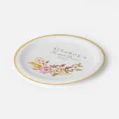 Farbenfrohe Blumenbrunch Brause Dusche Pappteller (Schrägansicht)