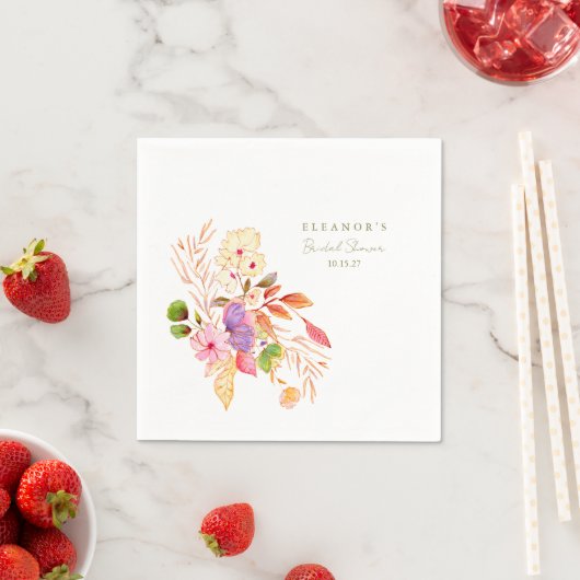 Farbenfrohe Blumenbrunch Brause Dusche Serviette (Beispiel)