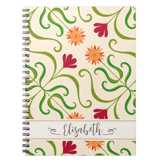 Farbenfrohe Blumendach Sonnenblumenmuster Niedlich Notizblock (Vorderseite)