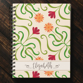 Farbenfrohe Blumendach Sonnenblumenmuster Niedlich Notizblock