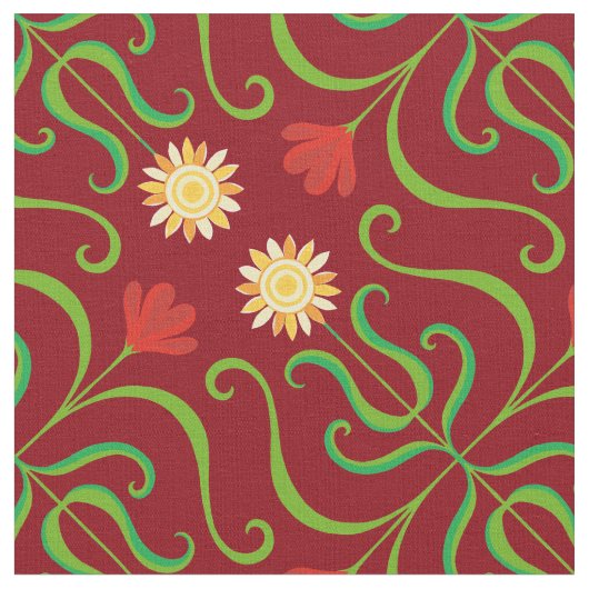 Farbenfrohe Blumendach Sonnenblumenmuster Niedlich Stoff (Nahaufnahme)