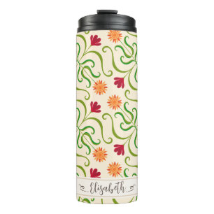 Farbenfrohe Blumendach Sonnenblumenmuster Niedlich Thermosbecher