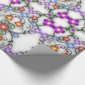 Farbenfrohe Blumendekorationen Geschenkpapier (Ecke)