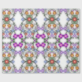 Farbenfrohe Blumendekorationen Geschenkpapier (Flach)