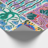 Farbenfrohe Blumendesign Jugendstil-Verpackungspap Geschenkpapier (Ecke)
