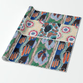 Farbenfrohe Blumendesign Jugendstil-Verpackungspap Geschenkpapier (Ungerollt)